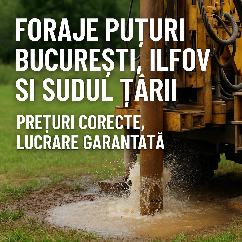 Foraje Puțuri București, Ilfov si Sudul Țării  - Garantie 3 ani